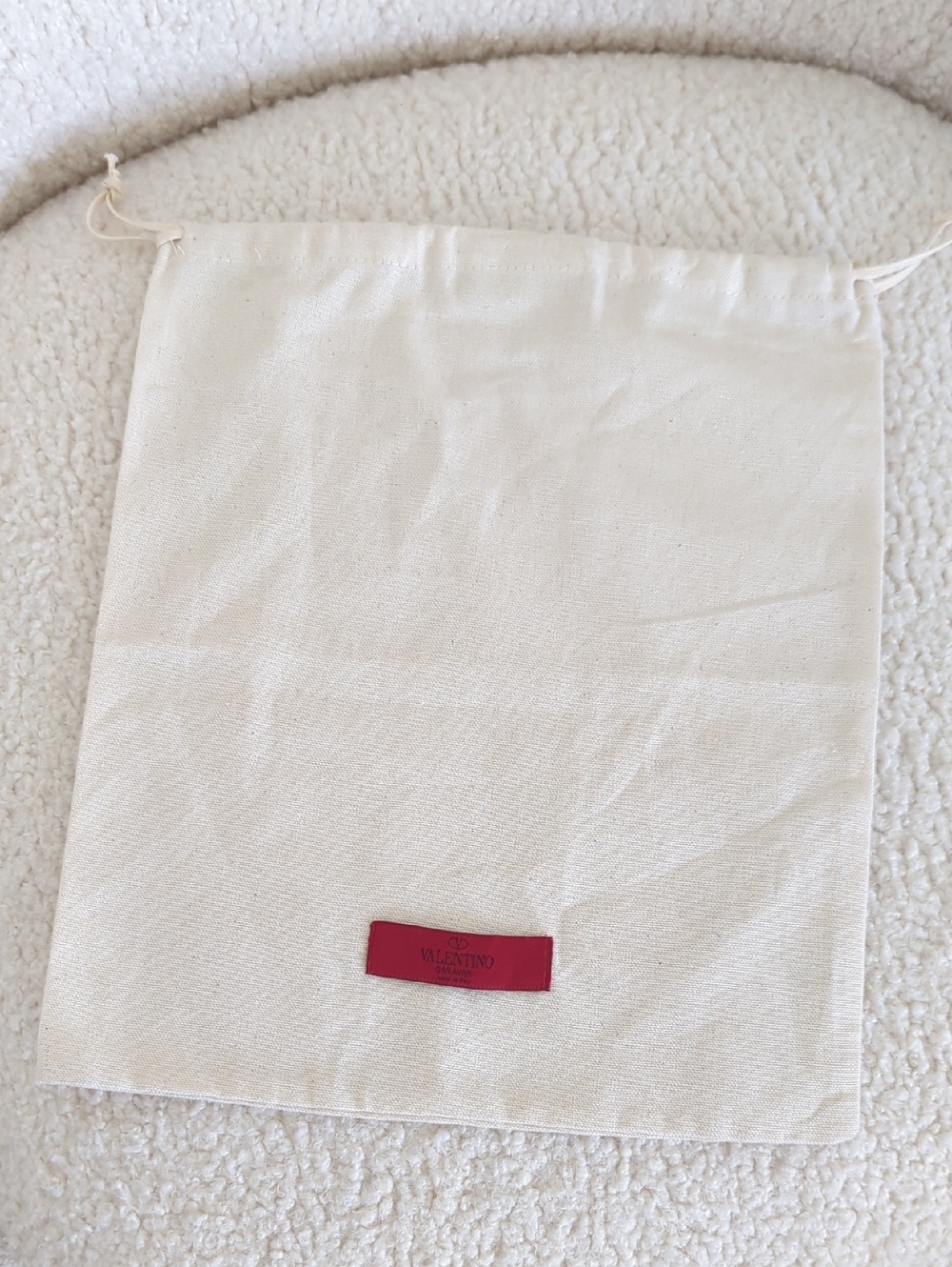 Valentino Cream Drawstring with Red Logo Patch Duster